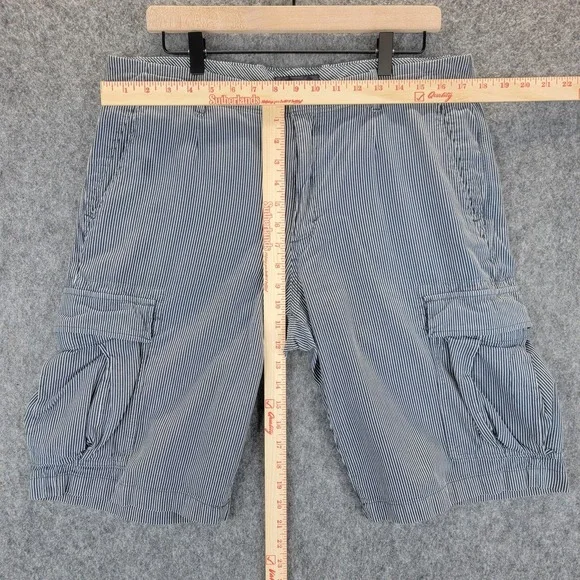 Banana Republic Cargo Shorts Mens 34 Pinstripe Pockets Summer Casual Lightweight - Picture 9 of 14